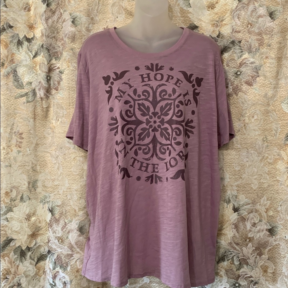 Women’s Cato Lavender Graphic Short Sleeve Tee.Inspiration saying. Size 18/20